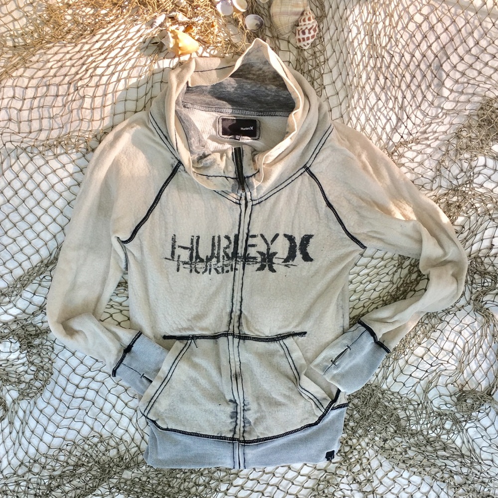 Hurley distressed zip up